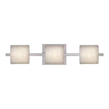 Besa Lighting Paolo Vanity, Stucco, Satin Nickel Finish, 3x50W Halogen 3WS-7873ST-SN